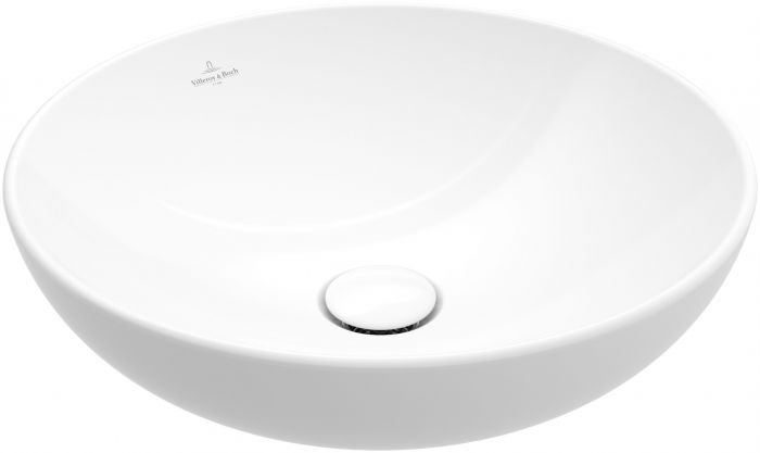 Umywalka  TitanCeram VILLEROY & BOCH Loop & Friends nablatowa okrągły bez otworu z przelewem   380 x 380 x 150 mm weiss alpin z powłoką CeramicPlus  | 4A4500R1