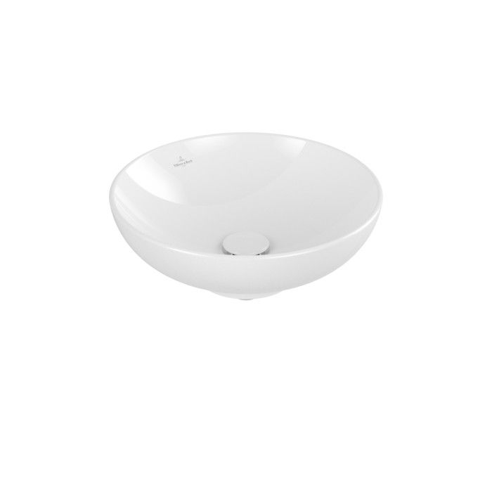 Umywalka  TitanCeram VILLEROY & BOCH Loop & Friends nablatowa okrągły bez otworu bez przelewu   420 x 420 x 120 mm weiss alpin bez powłoki  | 4A460101