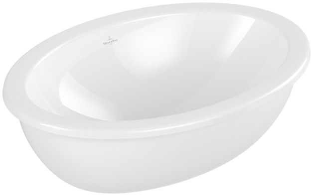 Umywalka TitanCeram VILLEROY & BOCH Loop & Friends podblatowa owalny bez otworu z przelewem   560 x 380 x 220 mm weiss alpin z powłoką CeramicPlus  | 4A5500R1