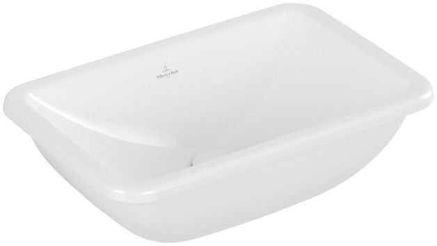 Umywalka ceramiczna VILLEROY & BOCH Loop & Friends podblatowa prostokątny bez otworu bez przelewu 450 x 280 x 185 mm weiss alpin z powłoką CeramicPlus | 4A5600R1