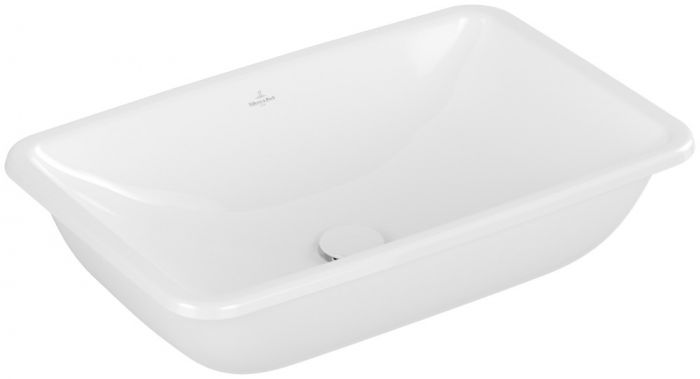 Umywalka TitanCeram VILLEROY & BOCH Loop & Friends podblatowa owalny bez otworu bez przelewu 615 x 380 x 185 mm weiss alpin z powłoką CeramicPlus | 4A5801R1
