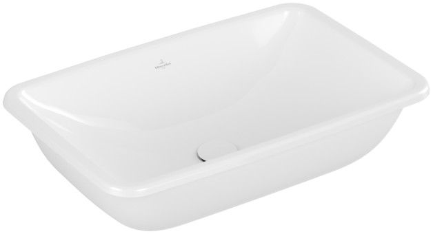 Umywalka ceramiczna VILLEROY & BOCH Loop & Friends wpuszczana w blat prostokątny bez otworu z przelewem 675 x 450 x 185 mm weiss alpin | 4A660001