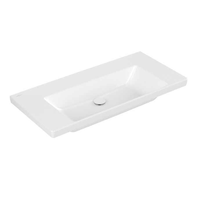 Umywalka TitanCeram VILLEROY & BOCH Subway 3.0 meblowa prostokątny bez otworu bez przelewu 1000 x 470 x 165 mm weiss alpin  | 4A70A301