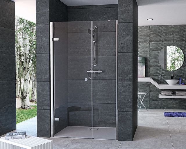 Drzwi skrzydłowe HUPPE Enjoy pure strona lewa 900 x 2000 mm chrom eloxal szkło hartowane przezroczyste z powłoką Anti-Plaque | 4T3102092322