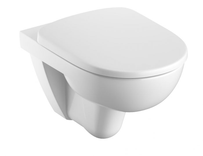 Miska WC ceramiczna wisząca GEBERIT SELNOVA lejowa Rimfree 35.5 x 53 cm biała | 500265011