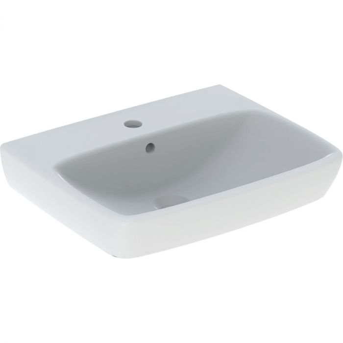 Umywalka ceramiczna GEBERIT SELNOVA SQUARE z otworem z przelewem 550 x 440 x 175 mm biała | 500290017