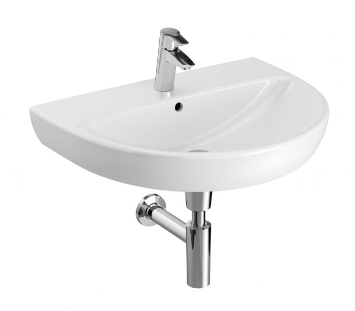 Umywalka ceramiczna GEBERIT SELNOVA z otworem z przelewem 650 x 500 x 185 mm biała | 500297017
