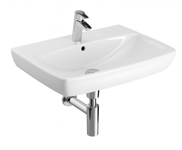 Umywalka ceramiczna GEBERIT SELNOVA SQUARE z otworem z przelewem 650 x 480 x 180 mm biała | 500299015