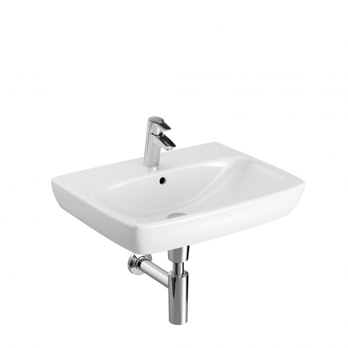 Umywalka ceramiczna GEBERIT SELNOVA SQUARE z otworem z przelewem 600 x 460 x 180 mm biała | 500300017