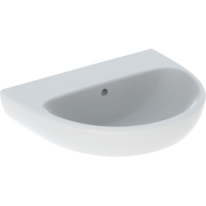 Umywalka ceramiczna GEBERIT SELNOVA bez otworu z przelewem 550 x 440 x 180 mm biała | 500304017