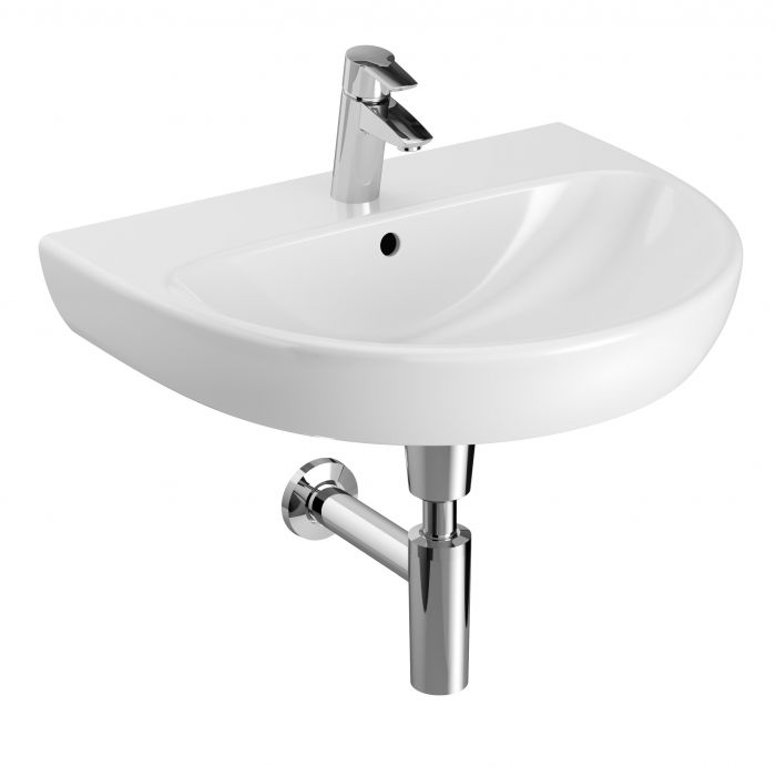 Umywalka ceramiczna GEBERIT SELNOVA z otworem z przelewem 600 x 480 x 180 mm biała | 500305017