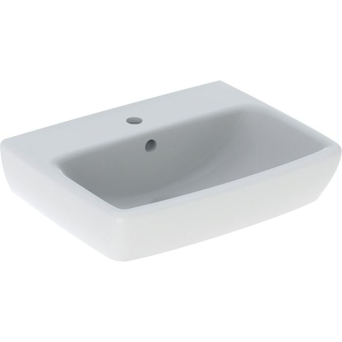 Umywalka ceramiczna GEBERIT SELNOVA SQUARE kompaktowa z otworem z przelewem 450 x 350 x 160 mm biała | 500322017