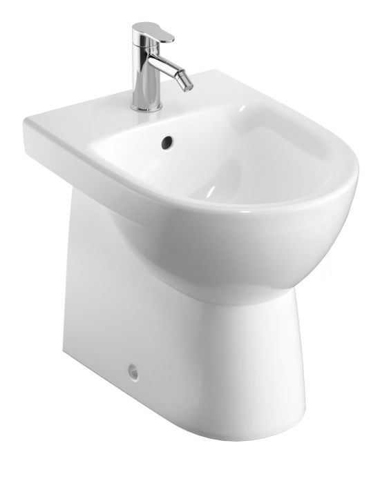 Bidet ceramiczny stojący, przylegający do ściany GEBERIT SELNOVA COMPACT krótki 35.5 x 40 x 48 cm biały | 500482017