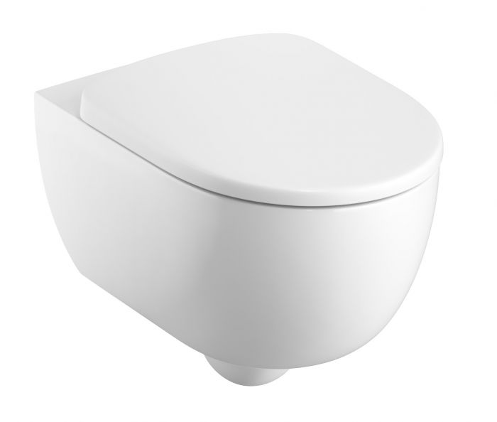 Miska WC ceramiczna wisząca GEBERIT SELNOVA podwyższona lejowa Rimfree 35.5 x 53 cm biała | 500694012