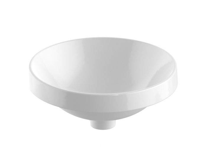 Umywalka ceramiczna GEBERIT VARIFORM wpuszczana w blat okrągły bez otworu bez przelewu 400 x 178 mm biała | 500702012
