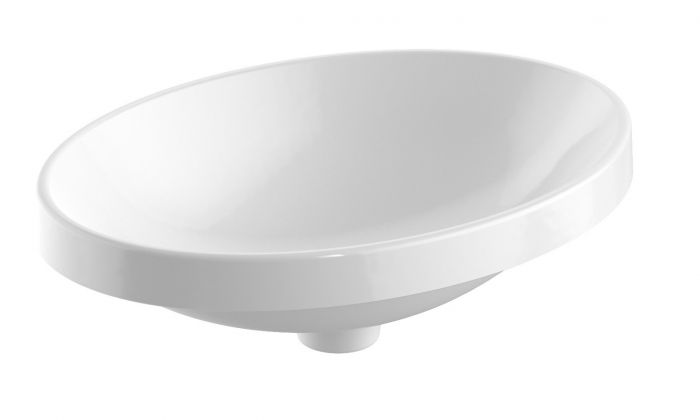 Umywalka ceramiczna GEBERIT VARIFORM wpuszczana w blat owalny bez otworu bez przelewu 550 x 400 x 178 mm biała  | 500718012