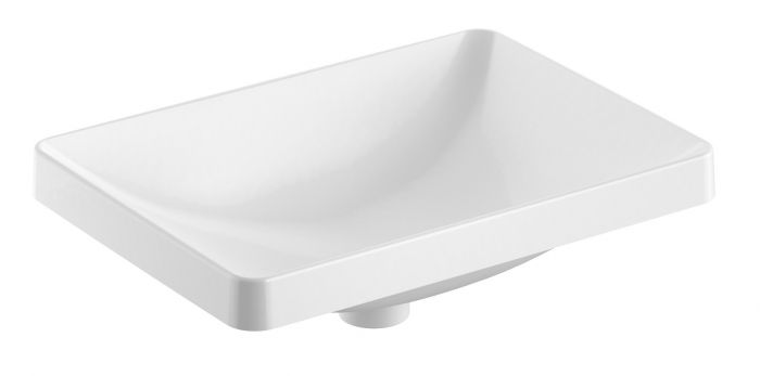 Umywalka ceramiczna GEBERIT VARIFORM wpuszczana w blat prostokątny bez otworu bez przelewu 550 x 400 x 178 mm biała | 500738012