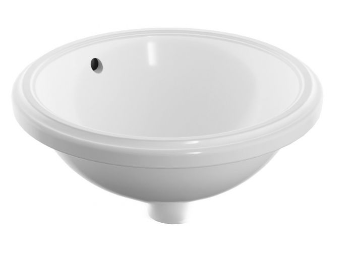 Umywalka ceramiczna GEBERIT VARIFORM podblatowa okrągły bez otworu z przelewem 330 x 180 mm biała | 500744012
