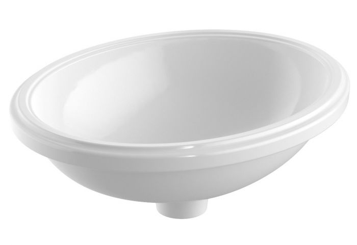 Umywalka ceramiczna GEBERIT VARIFORM podblatowa owalny bez otworu bez przelewu 495 x 420 x 180 mm biała  | 500750012