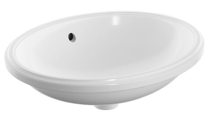 Umywalka ceramiczna GEBERIT VARIFORM podblatowa owalny bez otworu z przelewem 560 x 460 x 180 mm biała  | 500752012