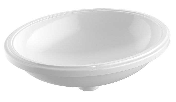 Umywalka ceramiczna GEBERIT VARIFORM podblatowa owalny bez otworu bez przelewu 560 x 460 x 180 mm biała | 500754012
