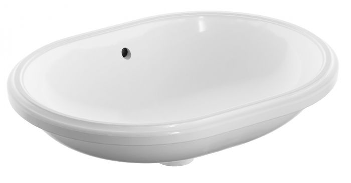 Umywalka ceramiczna GEBERIT VARIFORM podblatowa owalny bez otworu z przelewem 625 x 490 x 180 mm biała  | 500756012