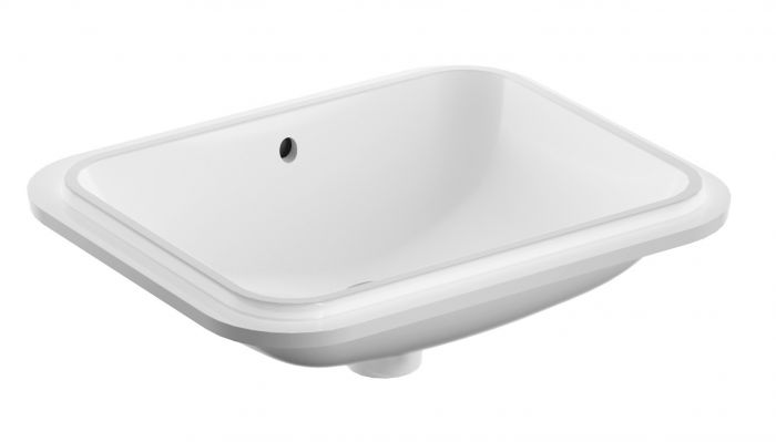 Umywalka ceramiczna GEBERIT VARIFORM podblatowa prostokątny z przelewem 530 x 440 x 178 mm biała | 500760012