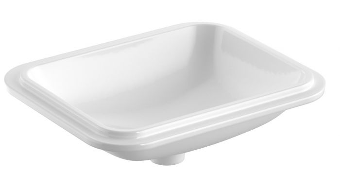 Umywalka ceramiczna GEBERIT VARIFORM podblatowa prostokątny bez otworu bez przelewu 530 x 440 x 178 mm biała z powłoką KeraTect | 500763002