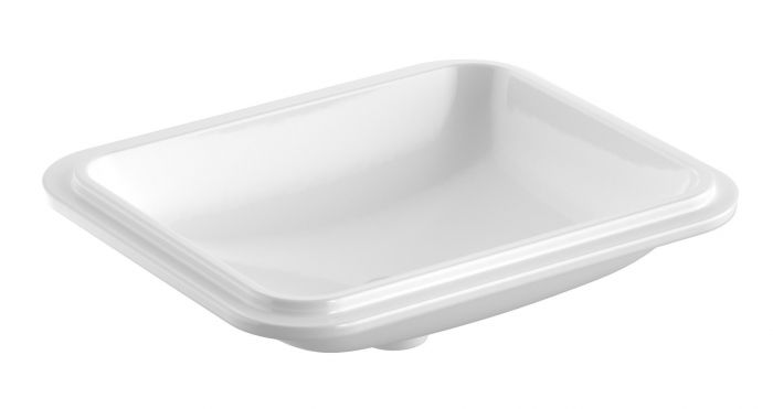 Umywalka ceramiczna GEBERIT VARIFORM podblatowa prostokątny bez otworu bez przelewu 580 x 490 x 178 mm biała | 500766012