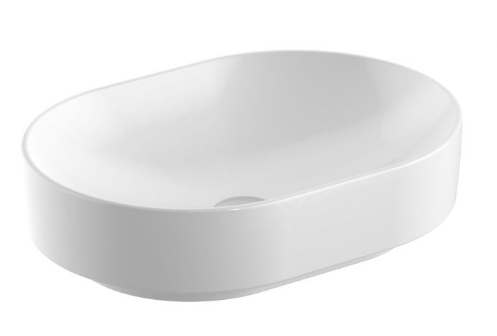 Umywalka ceramiczna GEBERIT VARIFORM stawiana na blat owalny bez otworu bez przelewu 550 x 400 x 158 mm biała | 500774012