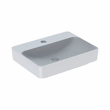 Umywalka ceramiczna GEBERIT Variform stawiana na blat prostokątny z otworem bez przelewu 600 x 460 mm biała | 500781016