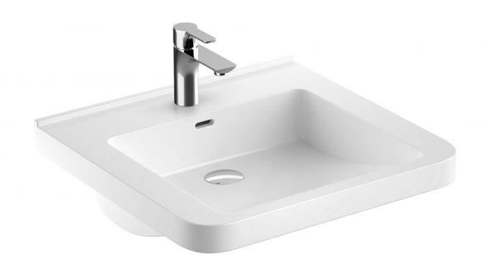 Umywalka ceramiczna GEBERIT SELNOVA COMFORT z otworem z przelewem 550 x 525 x 155 mm biała | 500785007