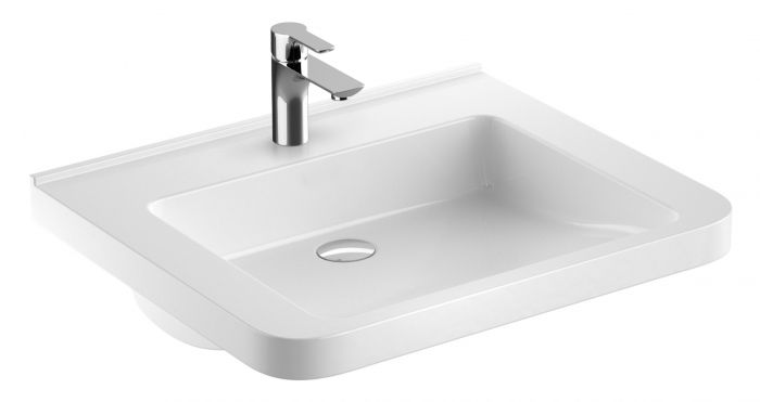 Umywalka ceramiczna GEBERIT SELNOVA COMFORT z otworem bez przelewu 650 x 550 x 155 mm biała | 500789017