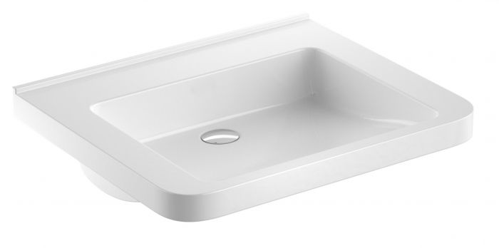 Umywalka ceramiczna GEBERIT SELNOVA COMFORT bez otworu bez przelewu 650 x 550 x 155 mm biała | 500790017