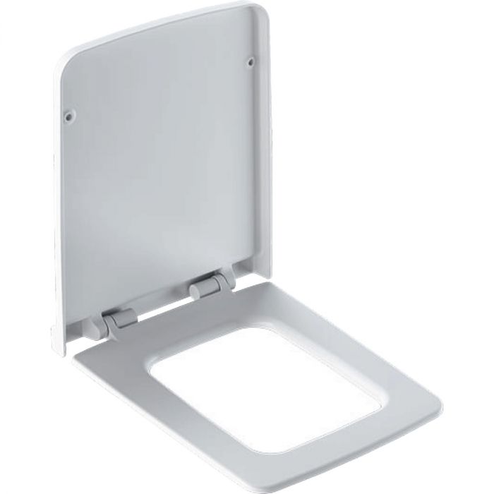 Deska WC wolnoopadająca GEBERIT Xeno2 tworzywo Duroplast zawiasy mosiężne chromowane 35 x 48 cm biała | 500833011