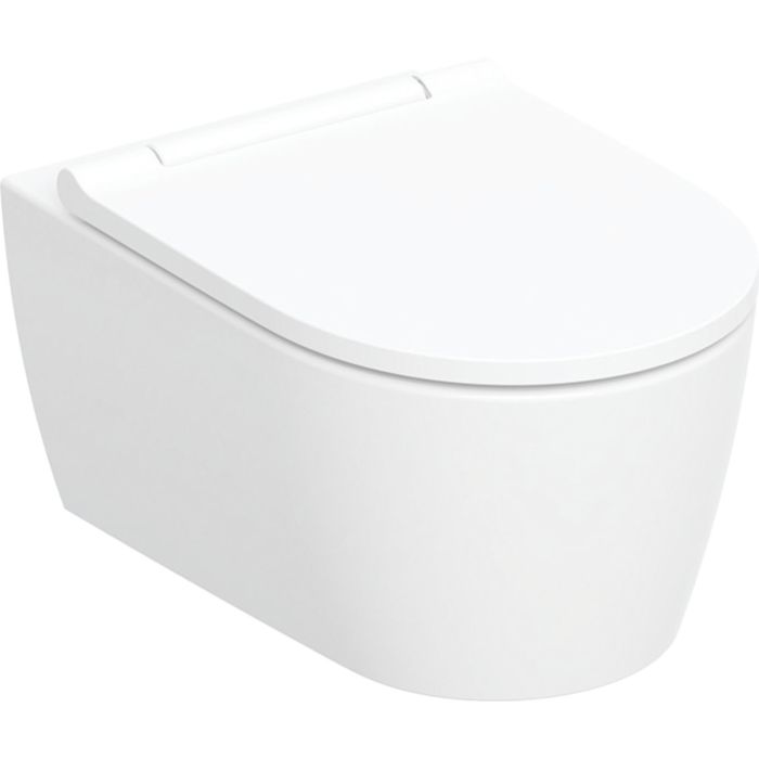 Miska WC ceramiczna wisząca GEBERIT One wirowa TurboFlush w komplecie: deska wolnoopadająca 37 x 54 cm biały matowy | 500202JT1