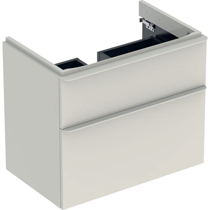 Szafka podumywalkowa wisząca płyta wiórowa 734 x 470 x 617 mm szary piaskowy z dwoma szufladami, wilgocioodporna GEBERIT SMYLE SQUARE | 500353JL1