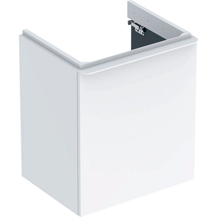 Szafka podumywalkowa wisząca sprasowana trójwarstwowa płyta wiórowa 536 x 433 x 617 mm biała połysk z jednymi drzwiami, zawias po prawej GEBERIT SMYLE SQUARE | 500365001