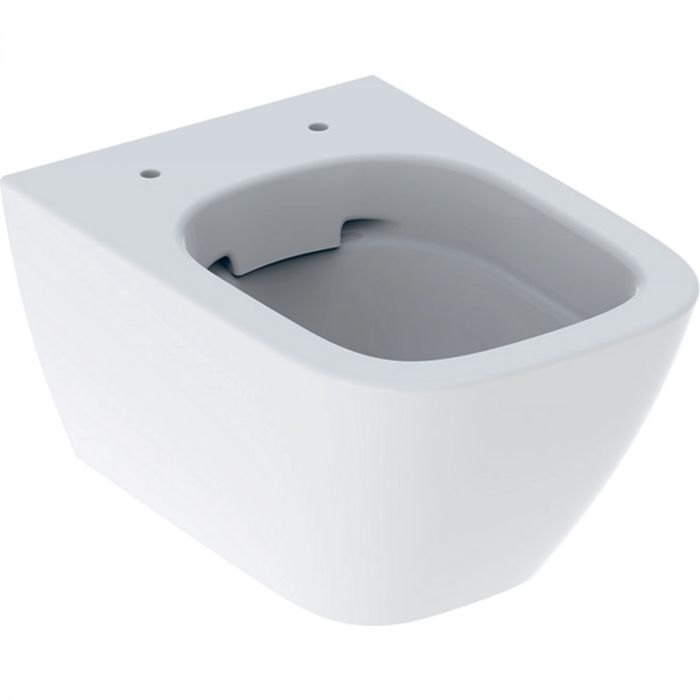 Miska WC ceramiczna wisząca z powłoką KeraTect GEBERIT SMYLE SQUARE krótka lejowa Rimfree 35 x 49 cm biała | 500379018