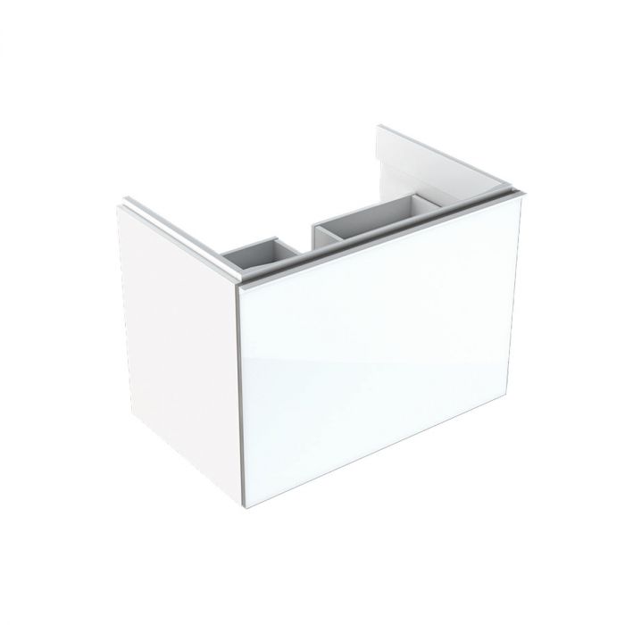 Acanto szafka podumywalkowa dolna B75 z 1 szufladą i 1 szufladą wewnętrzną 740 x 475 x 535 mm biała zawiera: syfon oszczędzający przestrzeń