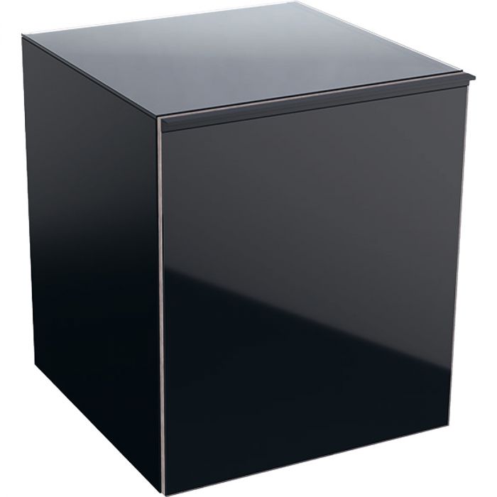 Acanto szafka boczna z 1 szufladą i 1 szufladą wewnętrzną 450 x 520 mm czarna mat