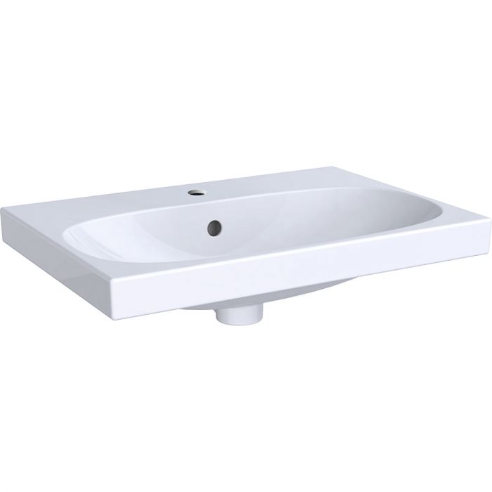 Umywalka ceramiczna KeraTect GEBERIT Acanto B60 meblowa krótka prostokątny z otworem z przelewem 600 x 422 x 168 mm biała  | 500631018