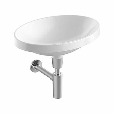 Umywalka ceramiczna GEBERIT Variform wpuszczana w blat owalny bez otworu bez przelewu 550 x 400 mm biała | 500718016