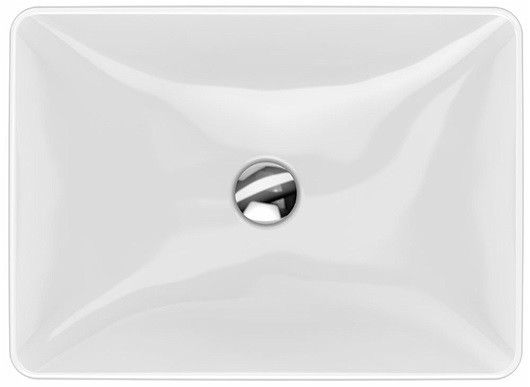 Variform umywalka ceramiczna wpuszczana w blat prostokątny bez otworu z przelewem 550 x 400 mm biała