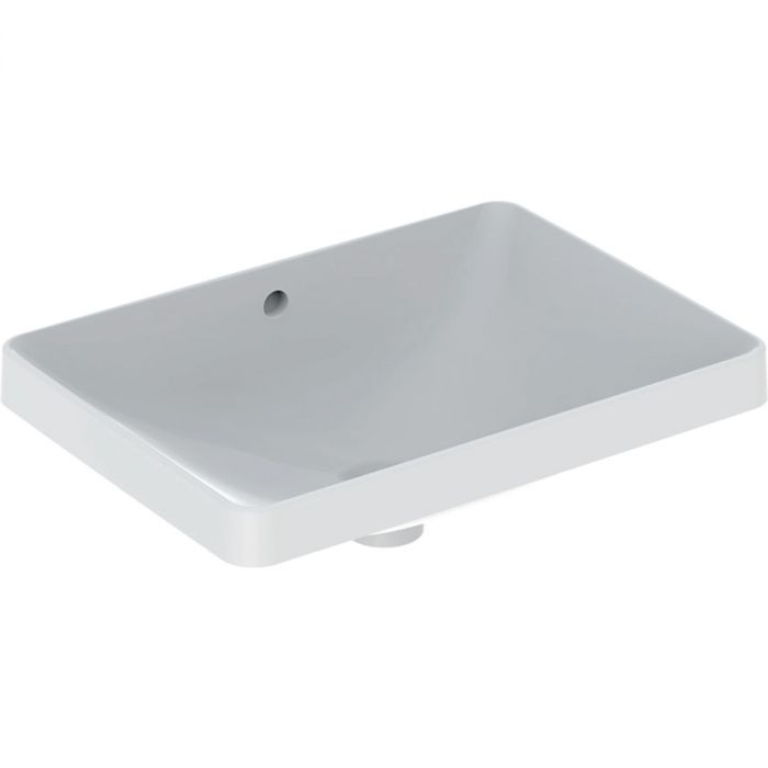 Umywalka ceramiczna GEBERIT VARIFORM wpuszczana w blat prostokątny bez otworu z przelewem 550 x 400 x 178 mm biała | 500737012