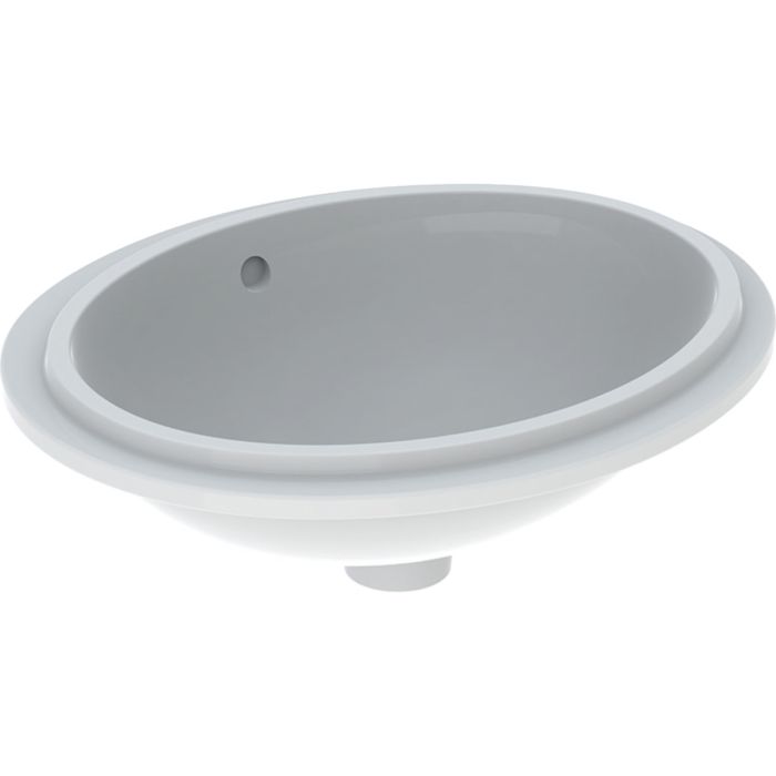 Umywalka ceramiczna GEBERIT VARIFORM podlatowa owalna z przelewem spód: szkliwiony 495 x 420 x 180 mm biała  | 500749012