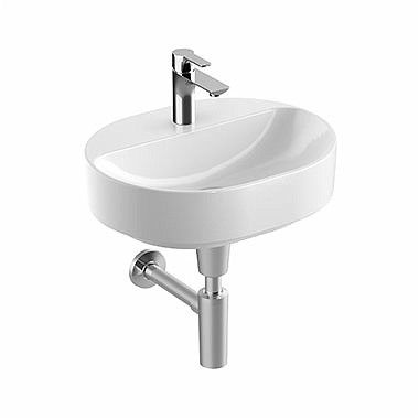 Umywalka ceramiczna GEBERIT Variform stawiana na blat owalny z otworem bez przelewu 500 x 400 x 158 mm biała | 500776016