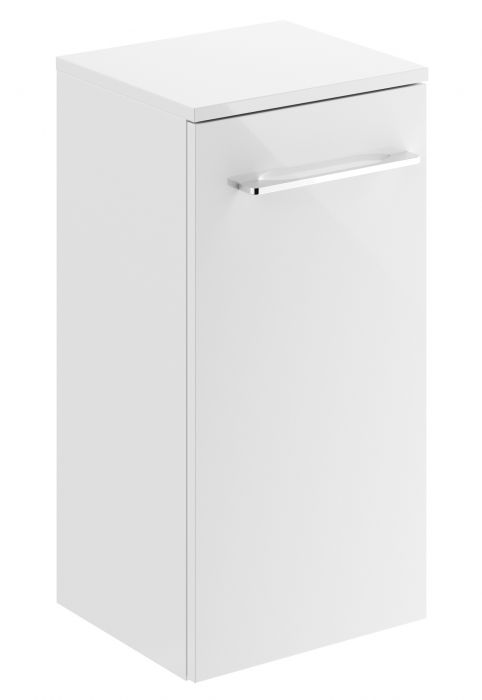 Szafka boczna płyta wiórowa 330 x 297 x 650 mm biała z jednymi drzwiami, z przekładaną półką GEBERIT SELNOVA SQUARE | 501272001