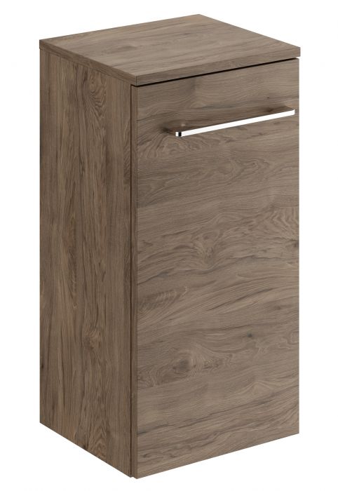 Szafka boczna płyta wiórowa 330 x 297 x 650 mm orzech włoski hickory z jednymi drzwiami, z przekładaną półką GEBERIT SELNOVA SQUARE | 501274001