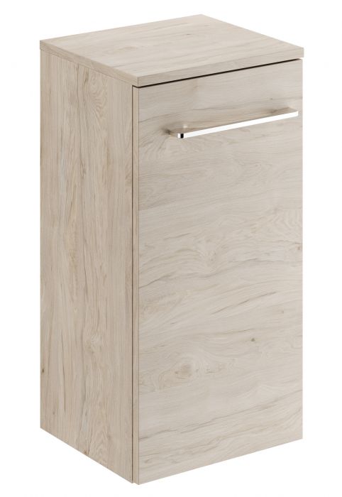Szafka boczna płyta wiórowa 330 x 297 x 650 mm orzech włoski hickory jasny z jednymi drzwiami, z przekładaną półką GEBERIT SELNOVA SQUARE | 501275001